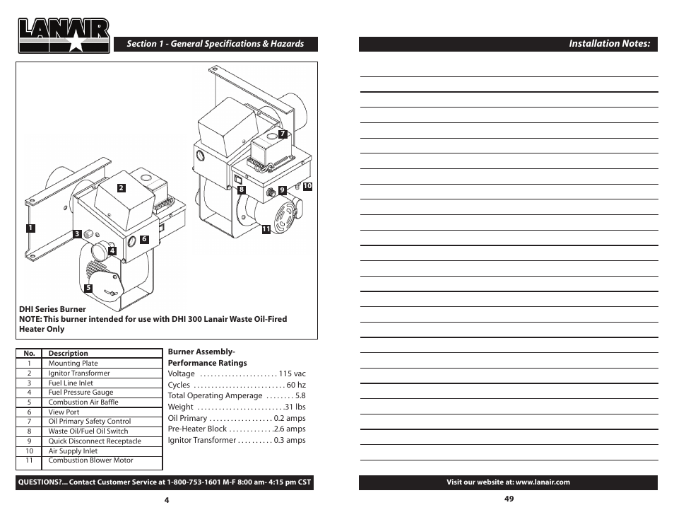 Lanair DHI 300 User Manual | Page 49 / 52