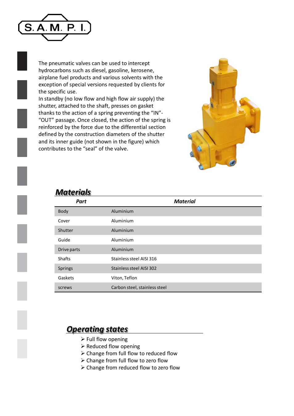 SAMPI VP-Series Pneumatic Valves User Manual | 2 pages