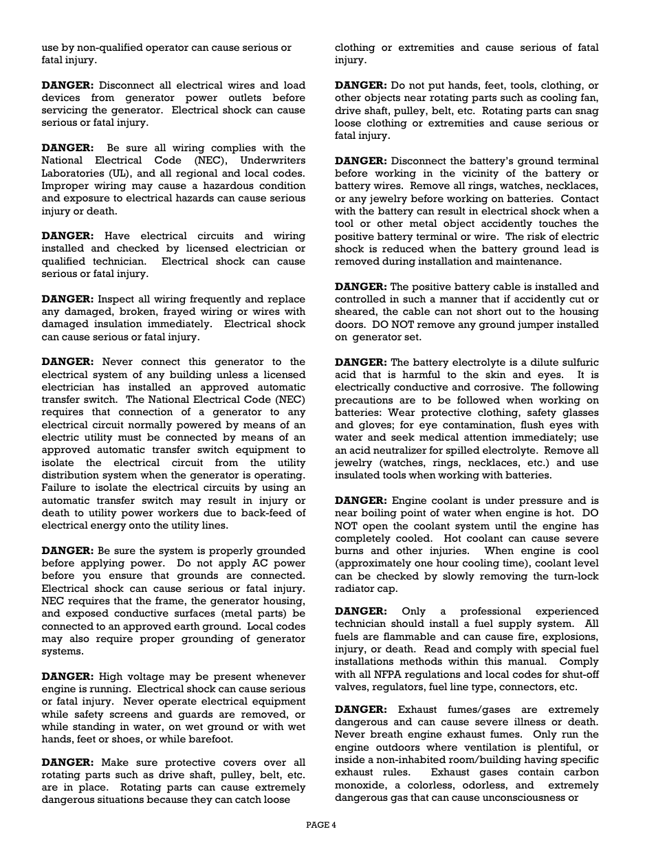 Gillette Generators SP-1500 User Manual | Page 4 / 30