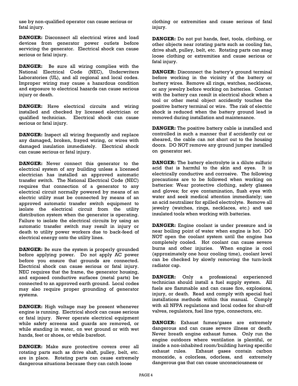 Gillette Generators SPMD-2500 THRU SPMD-4000 User Manual | Page 4 / 27