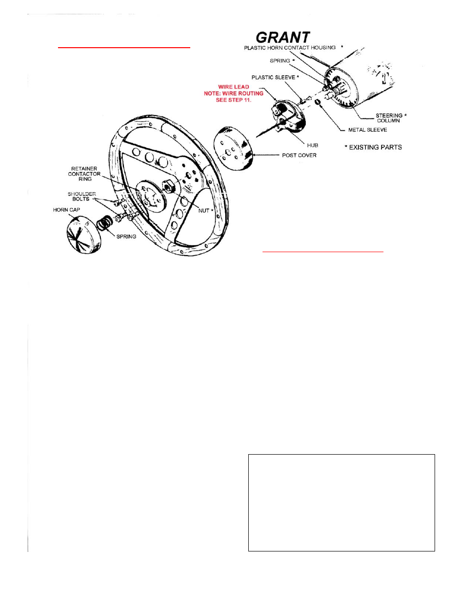 Grant Part #3196 - Standard Installation Kit User Manual | 1 page