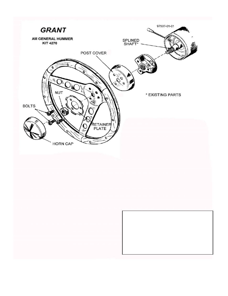 Grant Part #4270 - Standard Installation Kit User Manual | 1 page