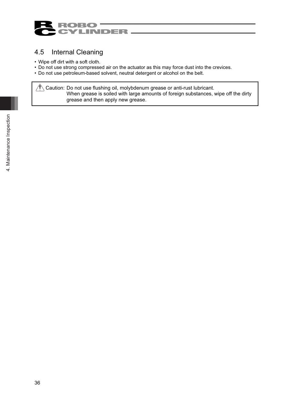 5 internal cleaning | IAI America RCP2-BA7U User Manual | Page 42 / 72