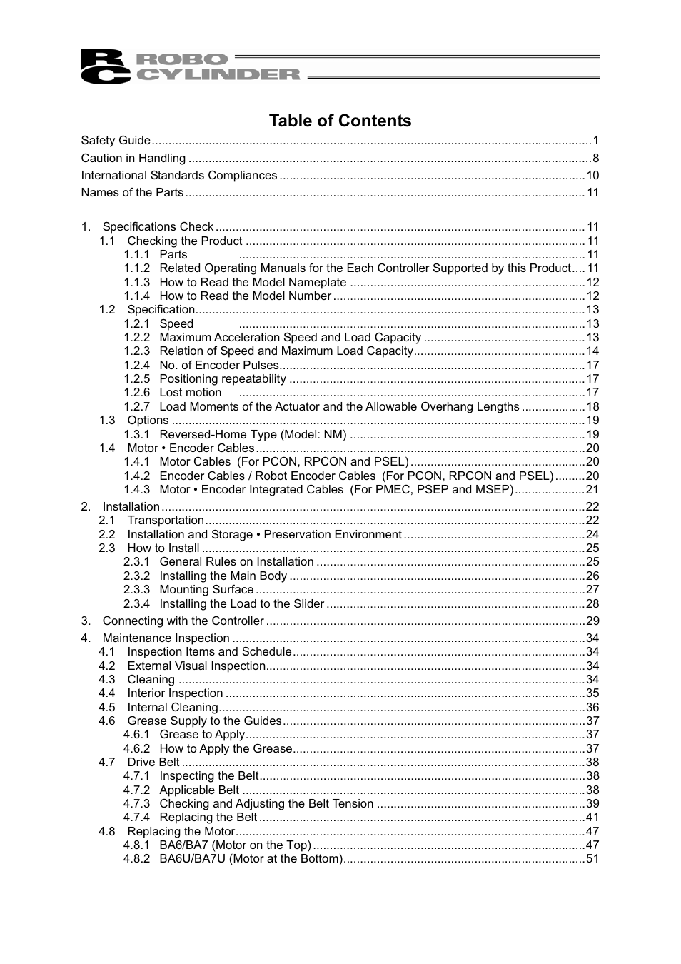 IAI America RCP2-BA7U User Manual | Page 5 / 72