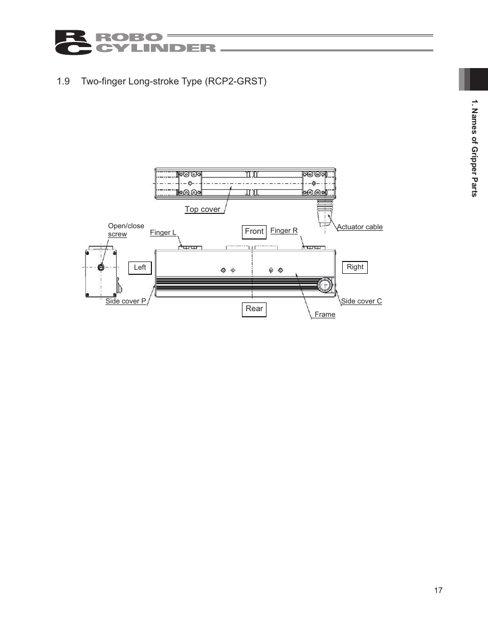 9 two-finger long-stroke type (rcp2-grst) | IAI America RCP2W-GRLS User Manual | Page 27 / 130