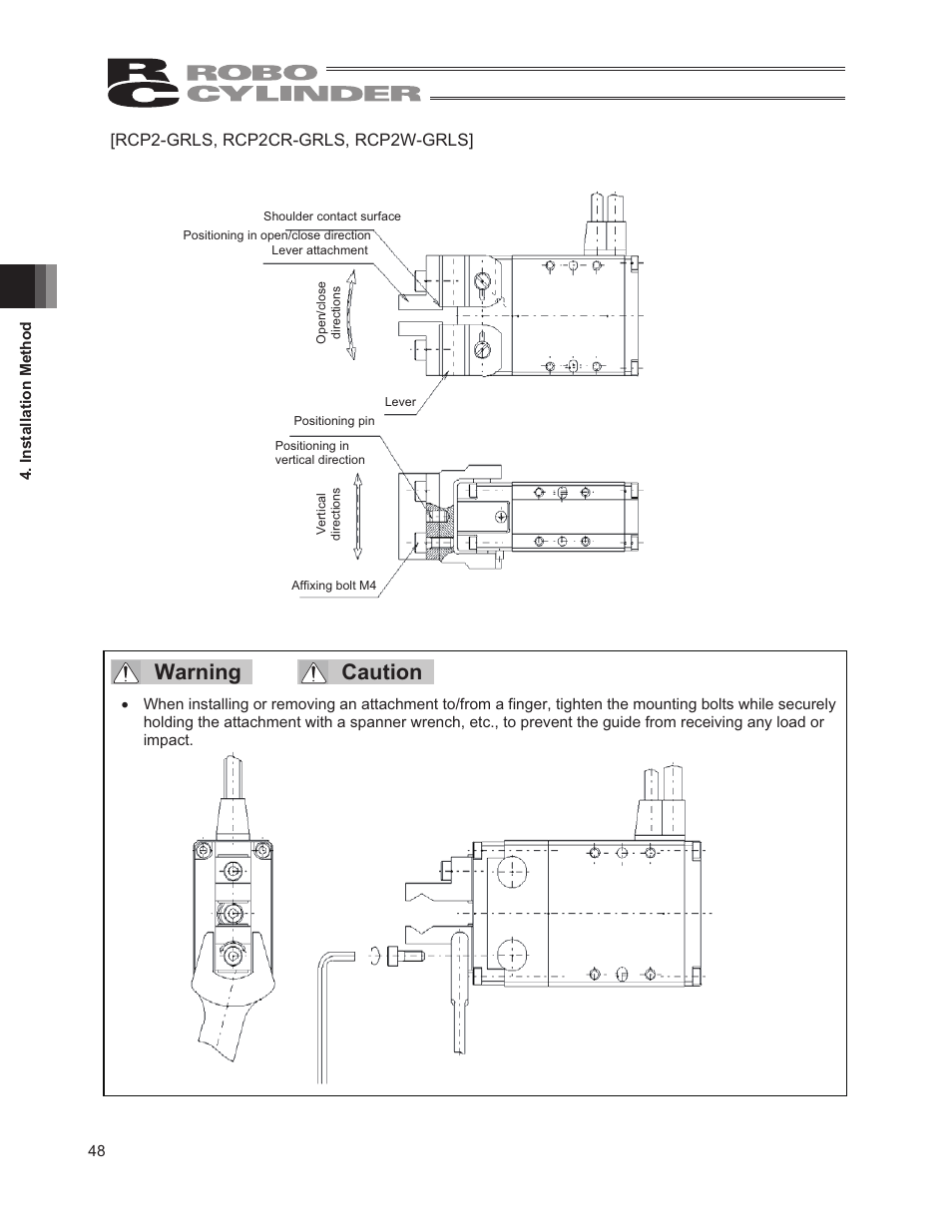 Warning caution | IAI America RCP2W-GRLS User Manual | Page 58 / 130