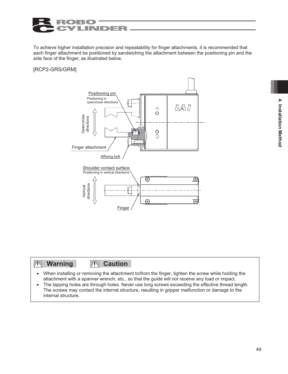 Warning caution | IAI America RCP2W-GRLS User Manual | Page 59 / 130