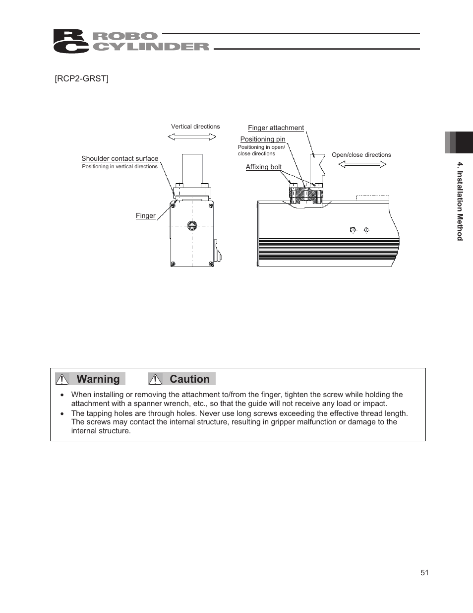 Warning caution | IAI America RCP2W-GRLS User Manual | Page 61 / 130