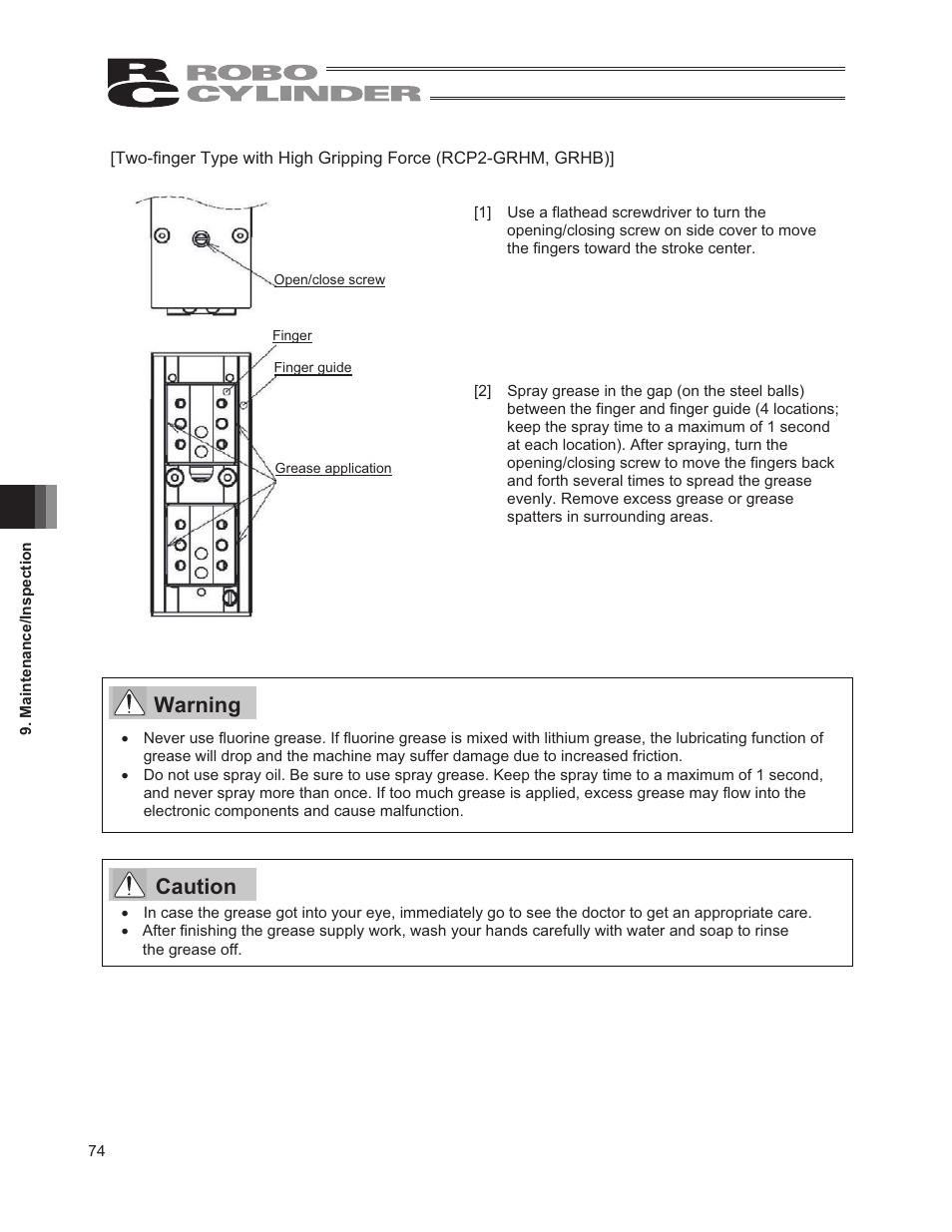Warning, Caution | IAI America RCP2W-GRLS User Manual | Page 84 / 130