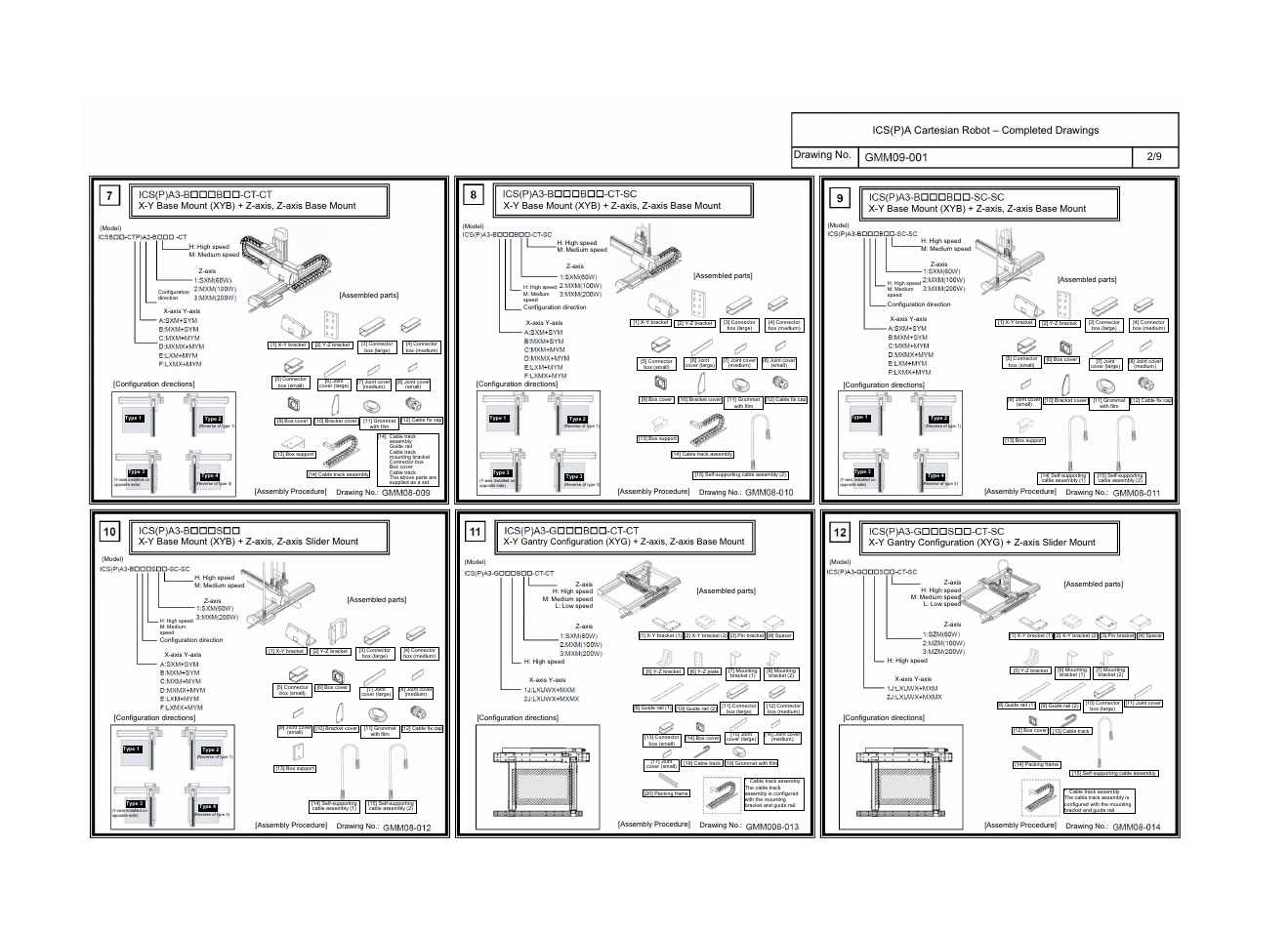 X-y base mount (xyb) + z-axis, z-axis base mount | IAI America ICS(P)A User Manual | Page 3 / 40