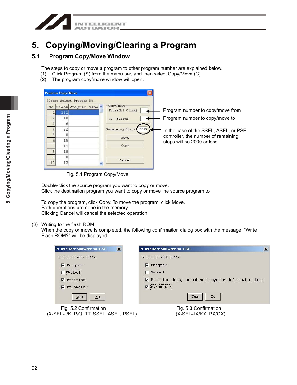 Copying/moving/clearing a program, 1 program copy/move window | IAI America IA-101-X-USBMW User Manual | Page 100 / 248