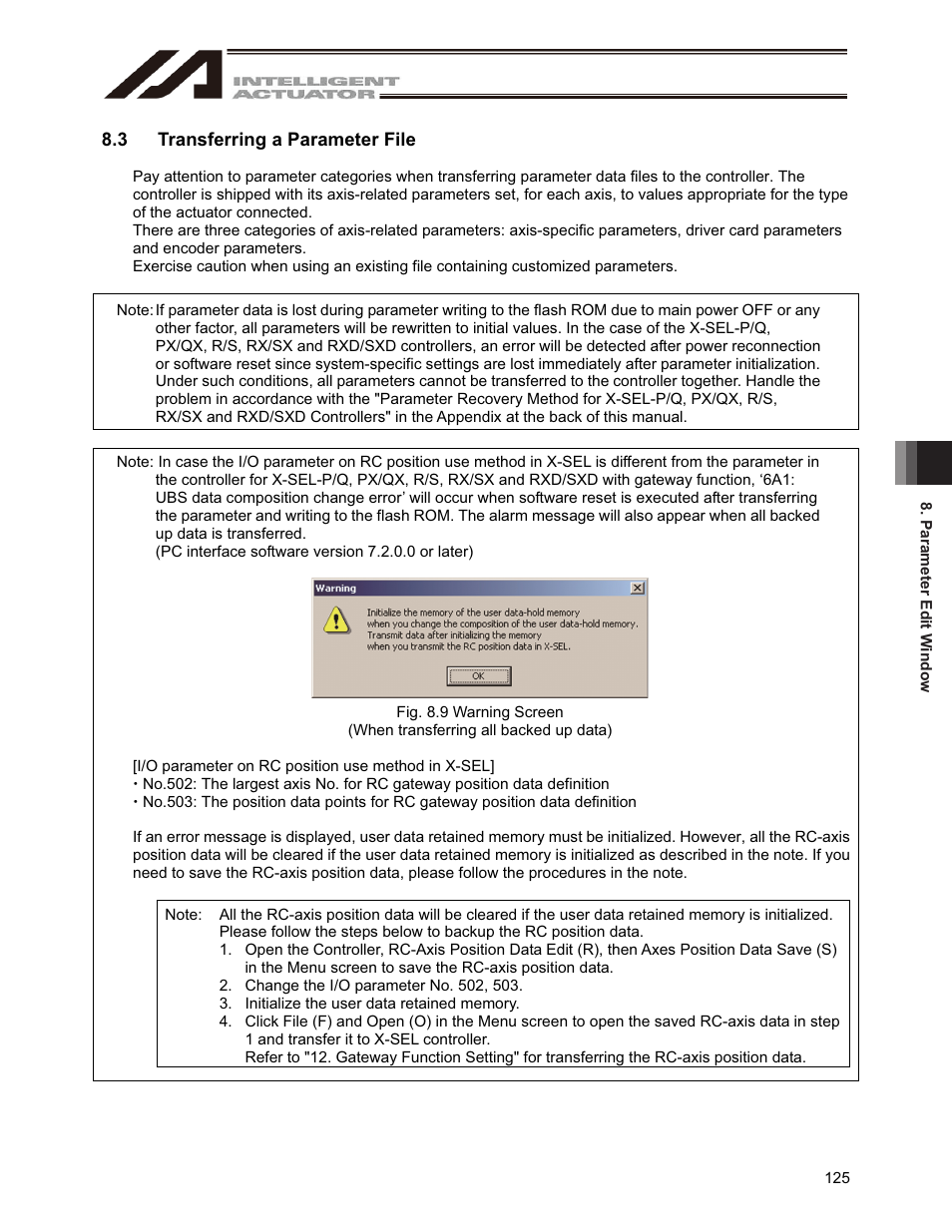 3 transferring a parameter file | IAI America IA-101-X-USBMW User Manual | Page 133 / 248