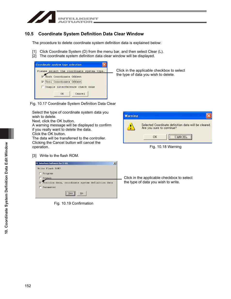 5 coordinate system definition data clear window | IAI America IA-101-X-USBMW User Manual | Page 160 / 248