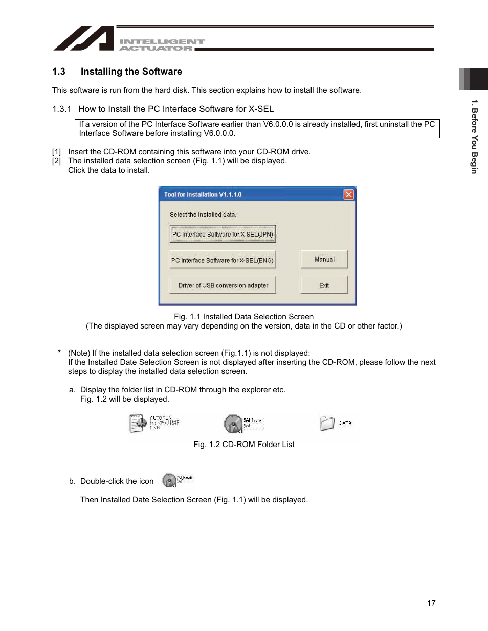 3 installing the software | IAI America IA-101-X-USBMW User Manual | Page 25 / 248