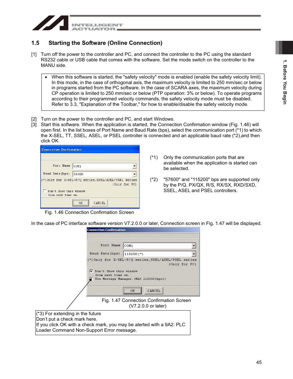 5 starting the software (online connection) | IAI America IA-101-X-USBMW User Manual | Page 53 / 248