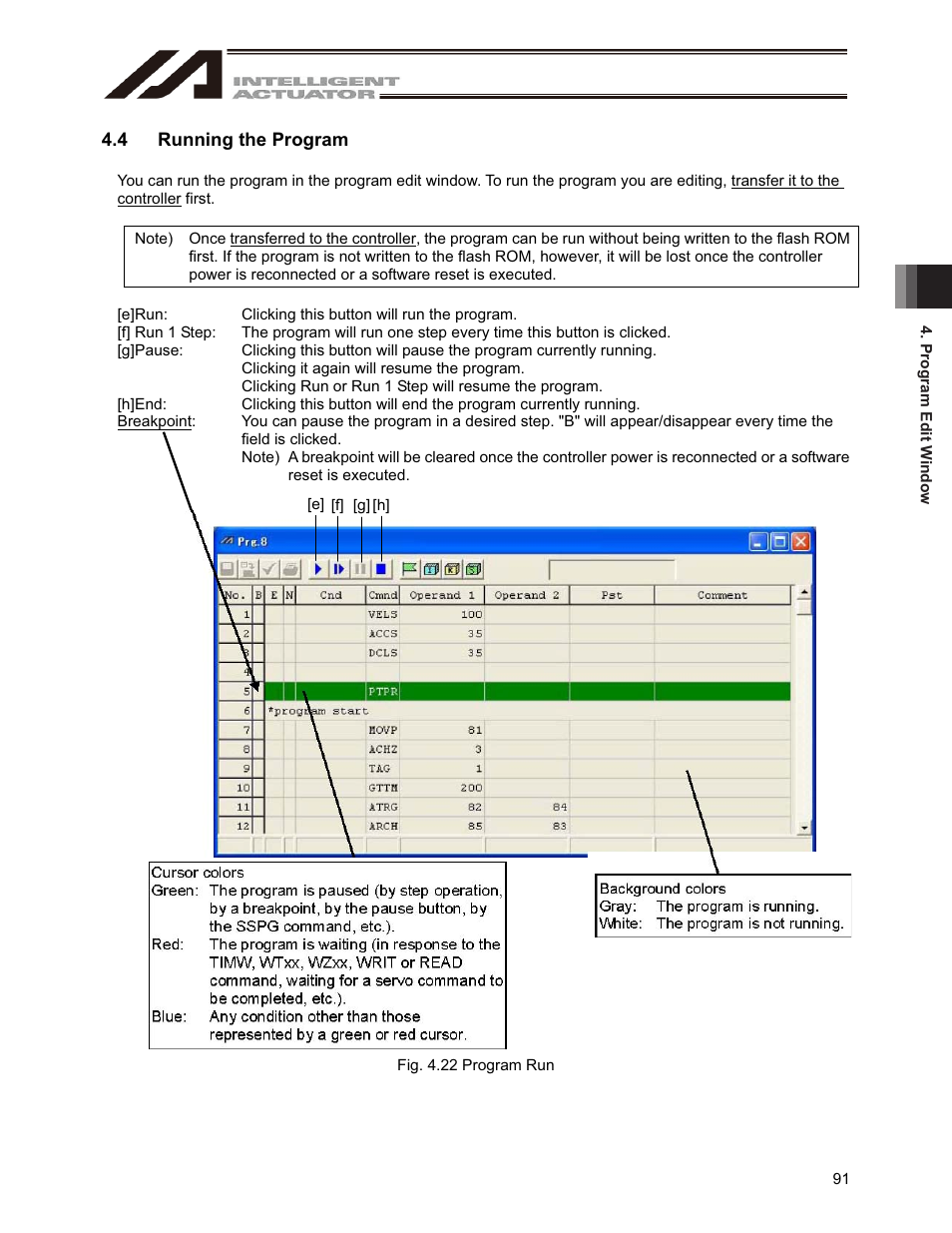 4 running the program | IAI America IA-101-X-USBMW User Manual | Page 99 / 248