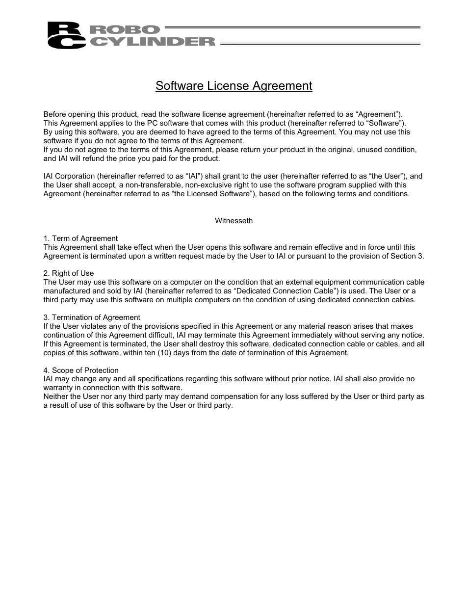 Software license agreement | IAI America RCM-101-USB User Manual | Page 6 / 264