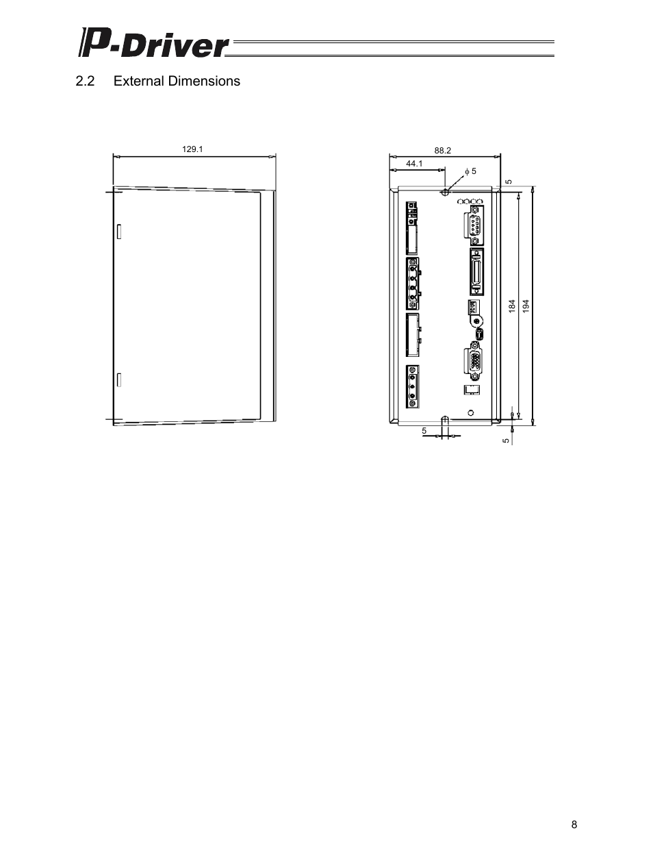 2 external dimensions | IAI America PDR-101-MW User Manual | Page 18 / 108