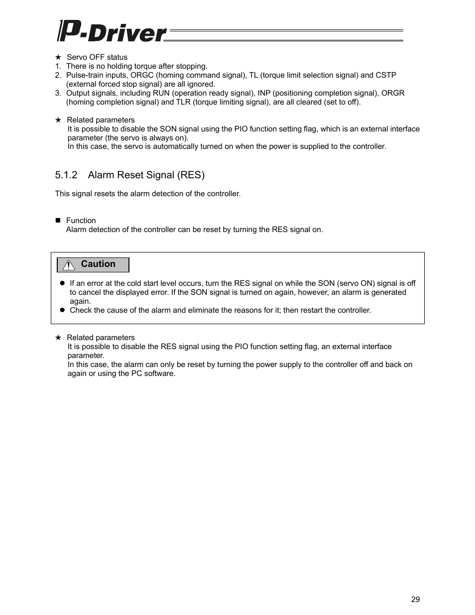 2 alarm reset signal (res) | IAI America PDR-101-MW User Manual | Page 39 / 108