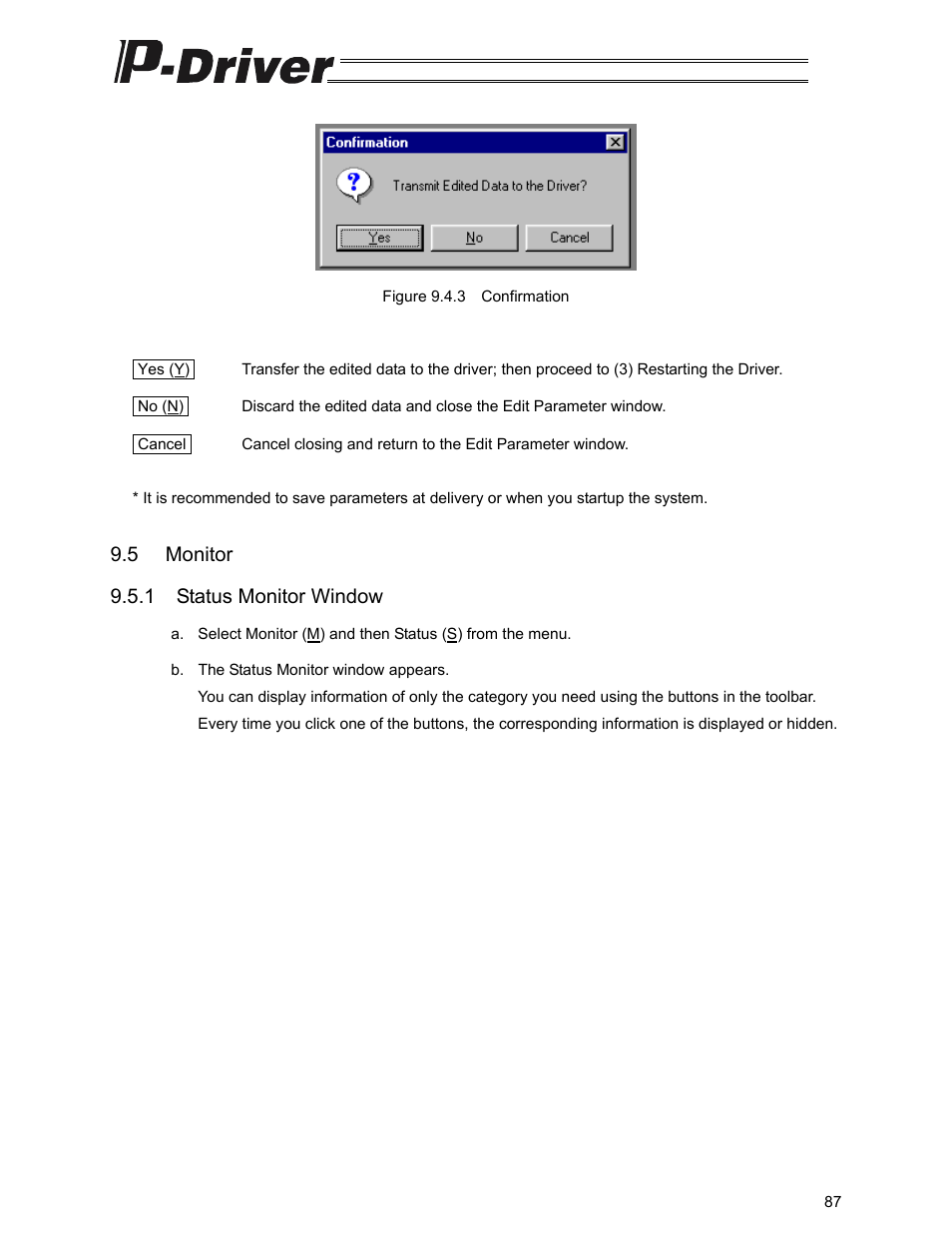 5 monitor, 1 status monitor window | IAI America PDR-101-MW User Manual | Page 97 / 108