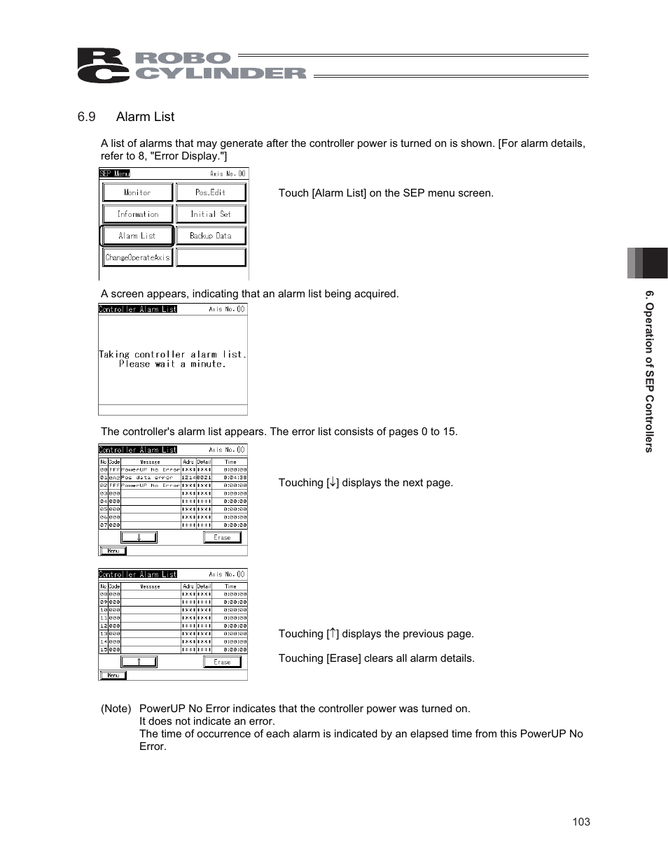 9 alarm list | IAI America CON-PG User Manual | Page 109 / 226