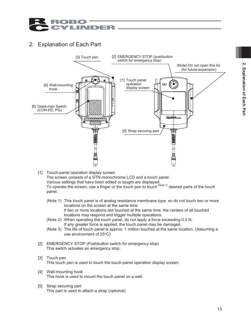 Explanation of each part | IAI America CON-PG User Manual | Page 19 / 226