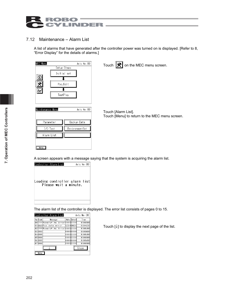 12 maintenance – alarm list | IAI America CON-PG User Manual | Page 208 / 226