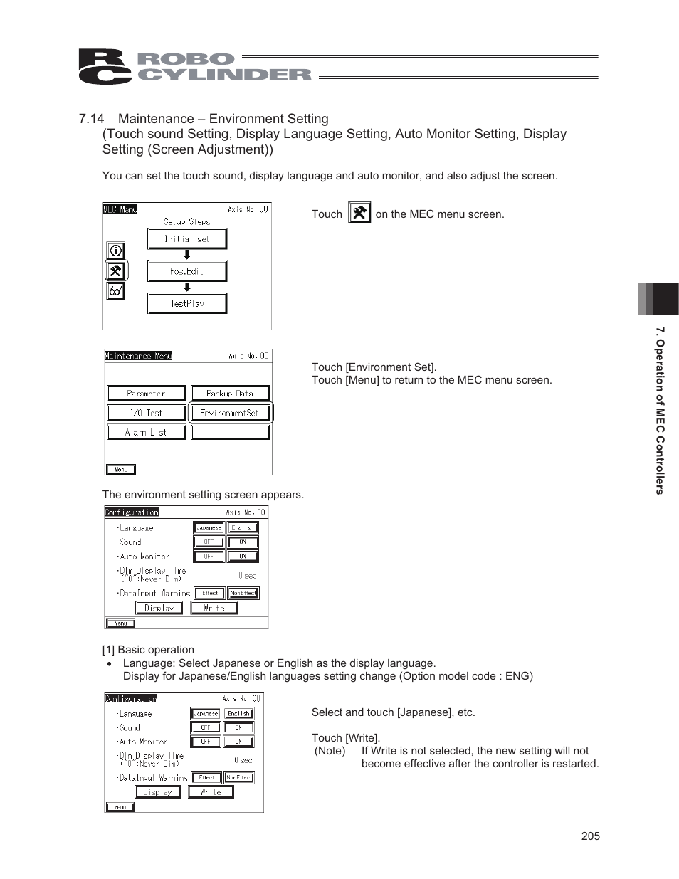 14 maintenance – environment setting | IAI America CON-PG User Manual | Page 211 / 226