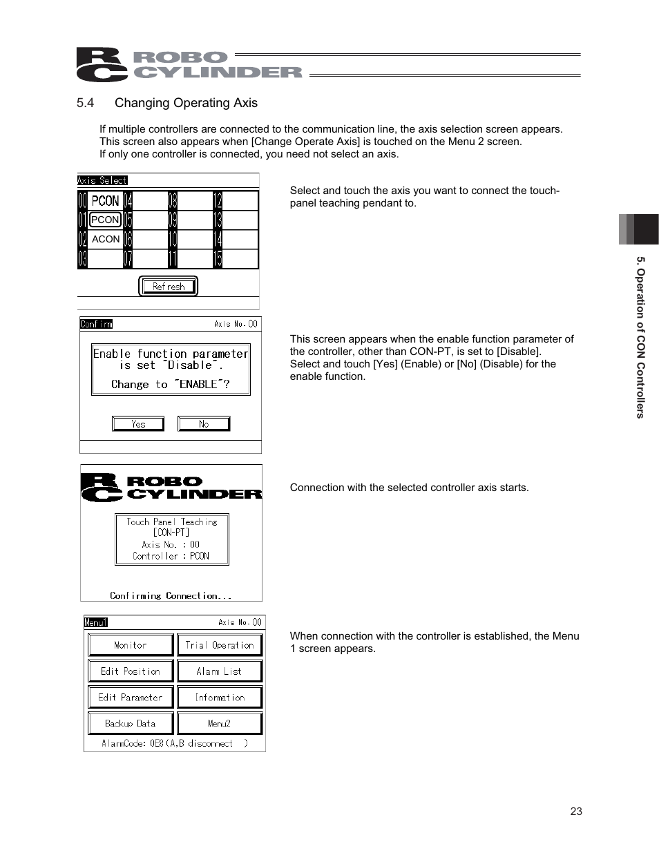 4 changing operating axis | IAI America CON-PG User Manual | Page 29 / 226