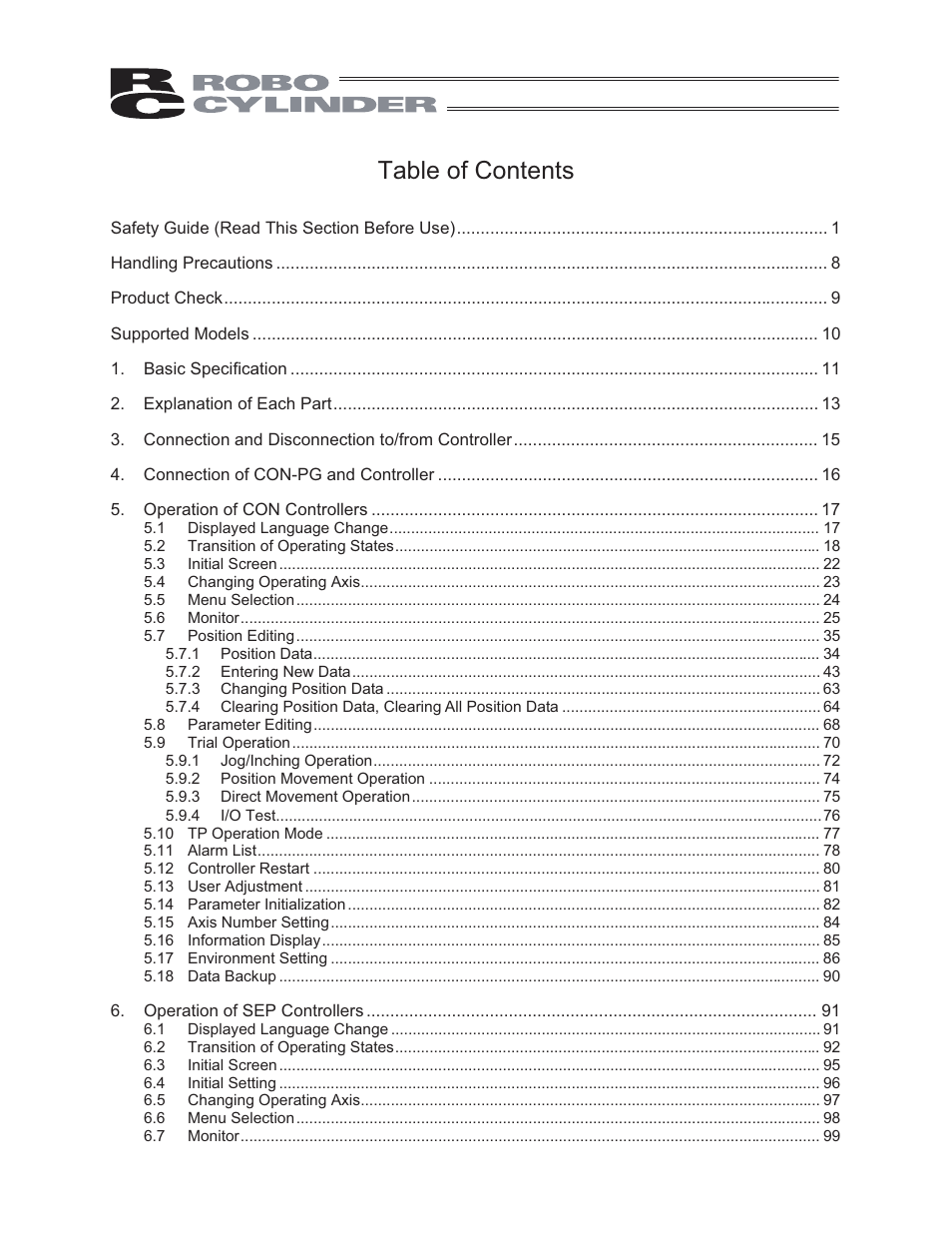 IAI America CON-PG User Manual | Page 5 / 226