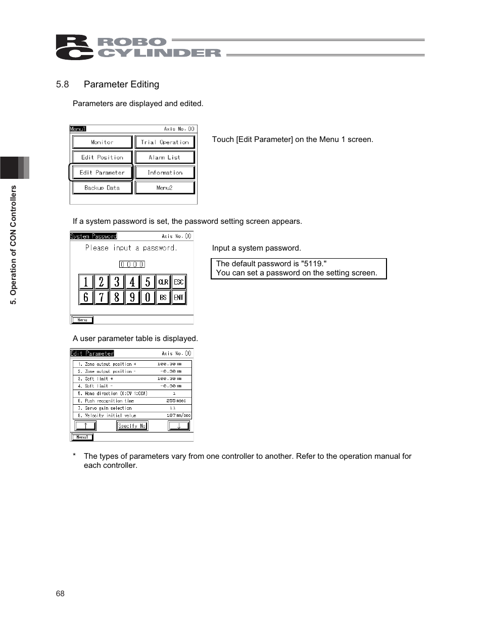 8 parameter editing | IAI America CON-PG User Manual | Page 74 / 226