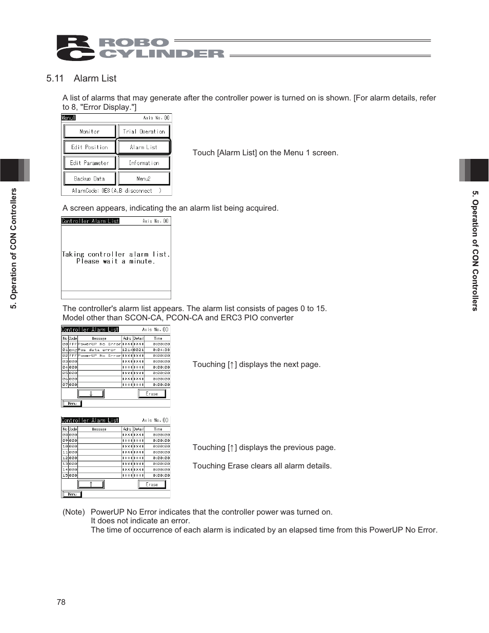 11 alarm list | IAI America CON-PG User Manual | Page 84 / 226