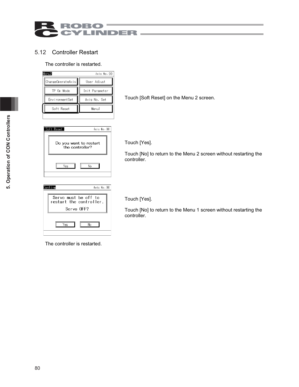 12 controller restart | IAI America CON-PG User Manual | Page 86 / 226
