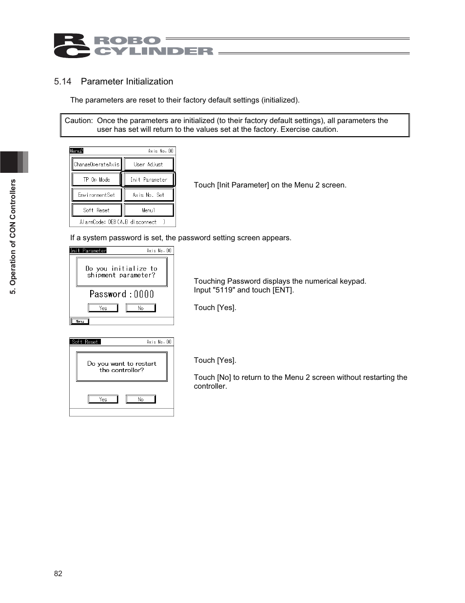 14 parameter initialization | IAI America CON-PG User Manual | Page 88 / 226