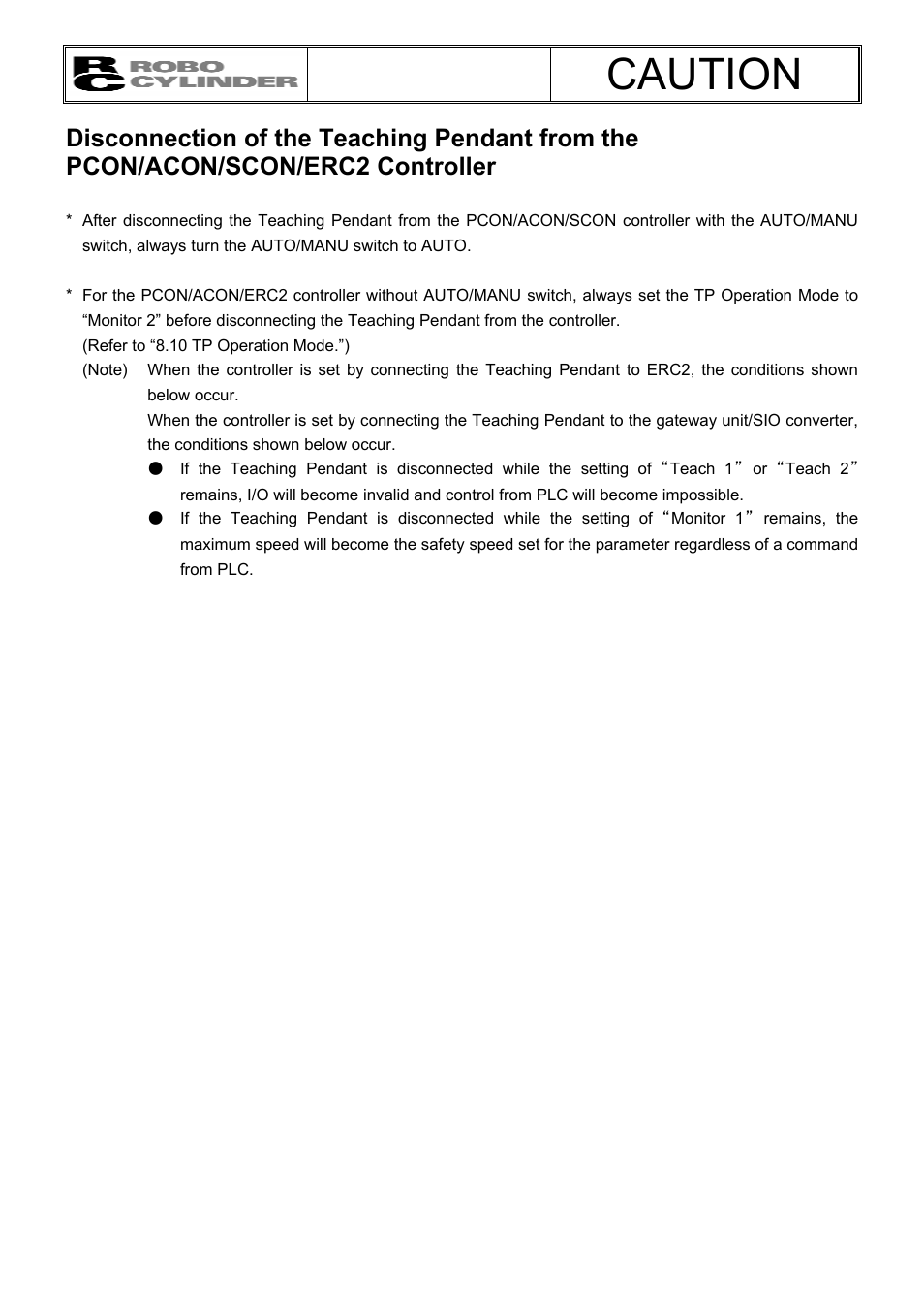 Caution | IAI America RCM-E User Manual | Page 3 / 74