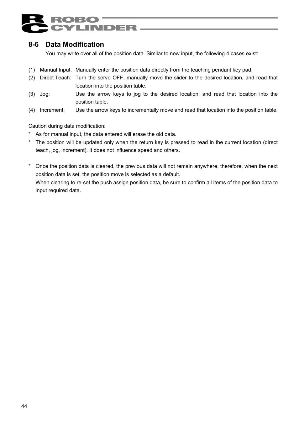 6 data modification | IAI America RCM-E User Manual | Page 52 / 74