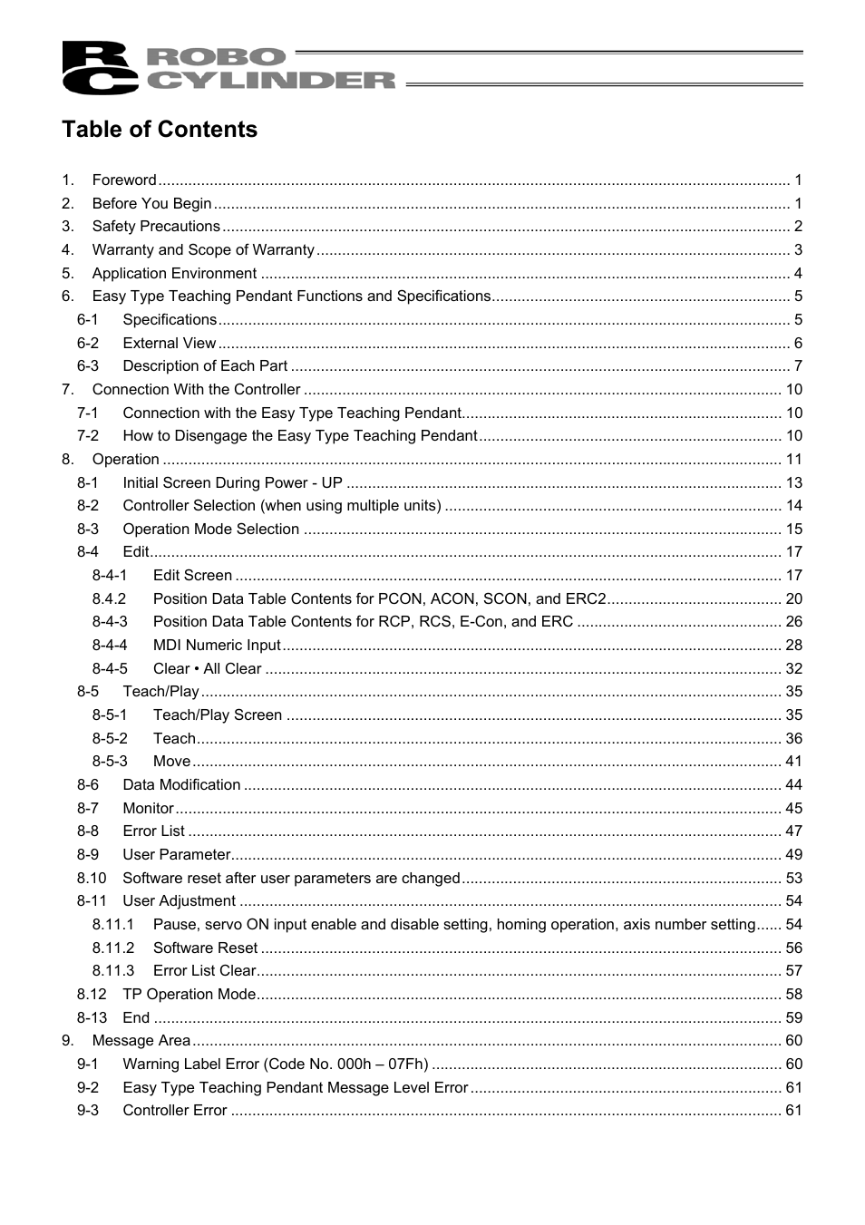 IAI America RCM-E User Manual | Page 6 / 74