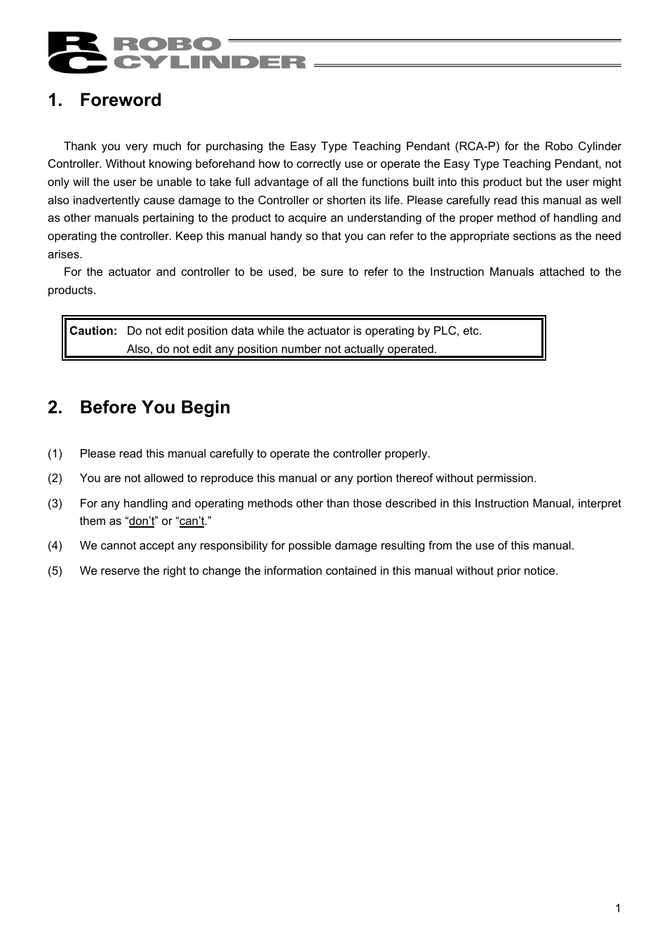 Foreword, Before you begin | IAI America RCM-E User Manual | Page 9 / 74