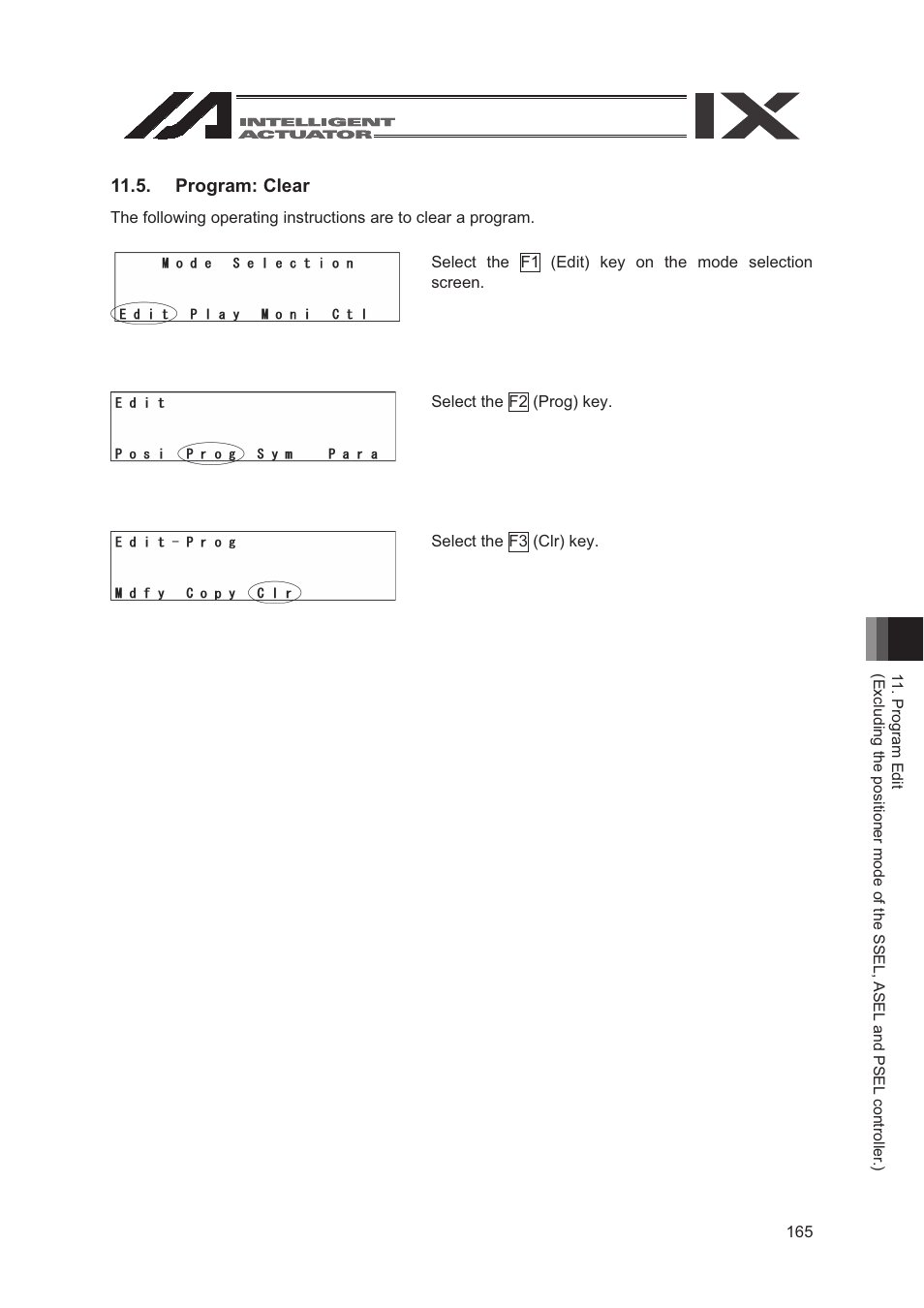 Program: clear | IAI America SEL-TG User Manual | Page 183 / 314