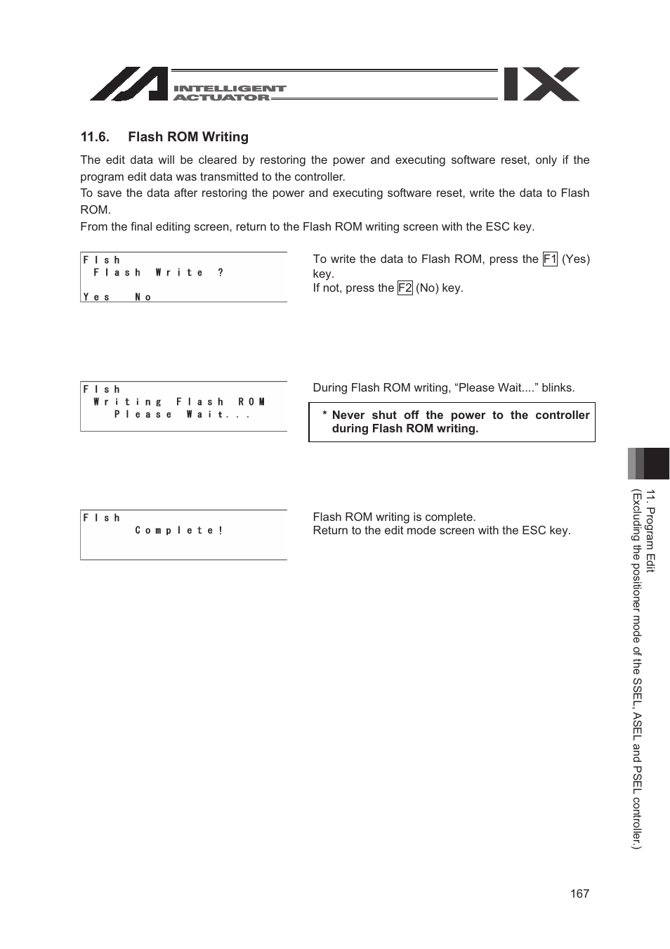 Flash rom writing | IAI America SEL-TG User Manual | Page 185 / 314