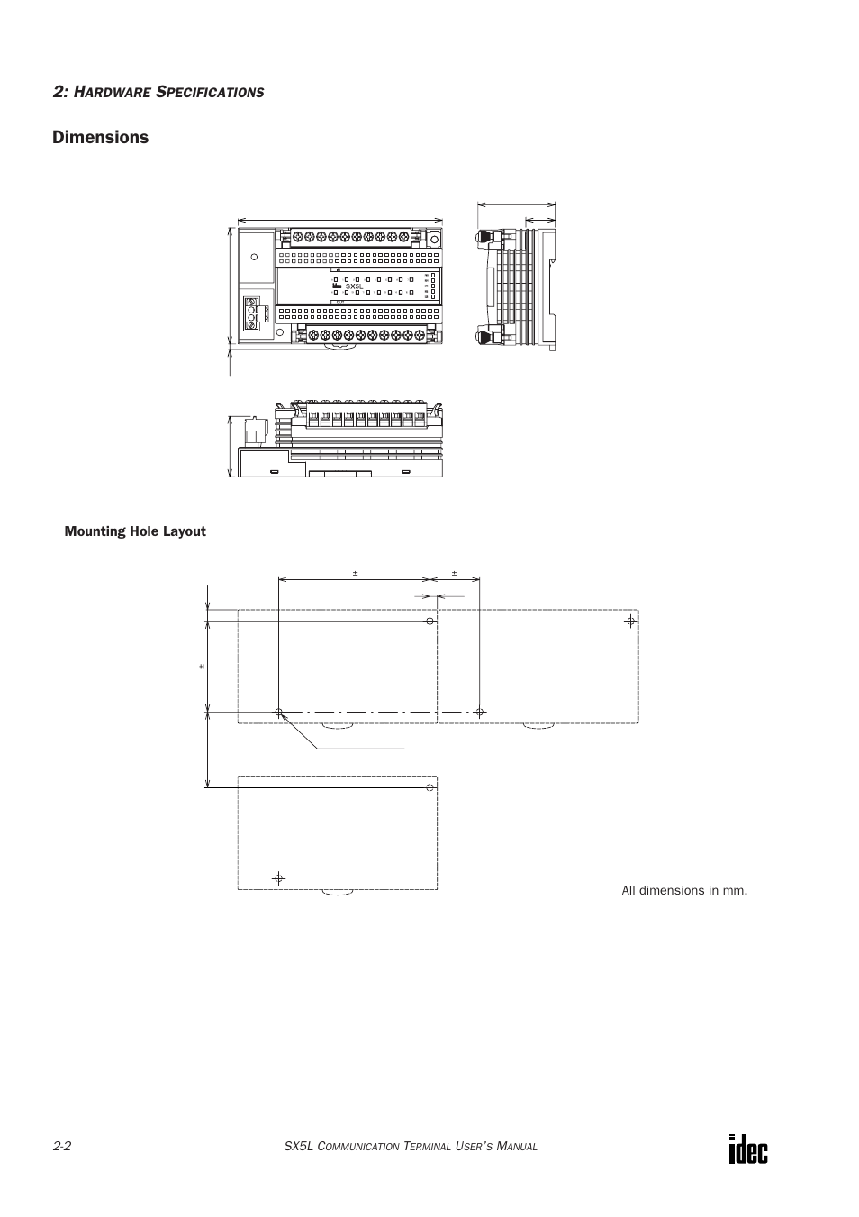 Dimensions | IDEC SX5L Series User Manual | Page 13 / 68