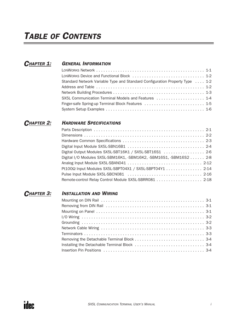 IDEC SX5L Series User Manual | Page 4 / 68