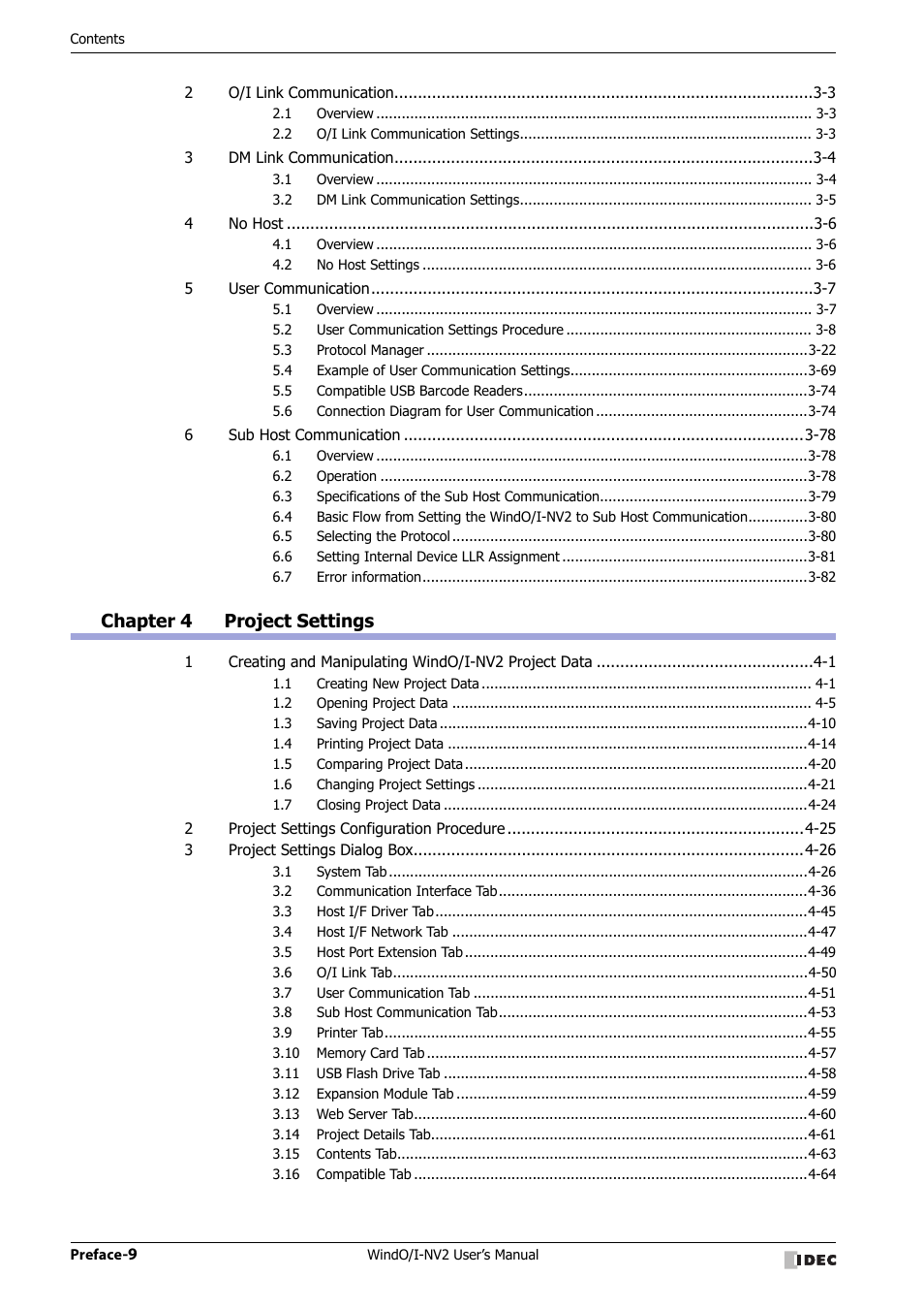 Chapter 4 project settings | IDEC High Performance Series User Manual | Page 10 / 1448