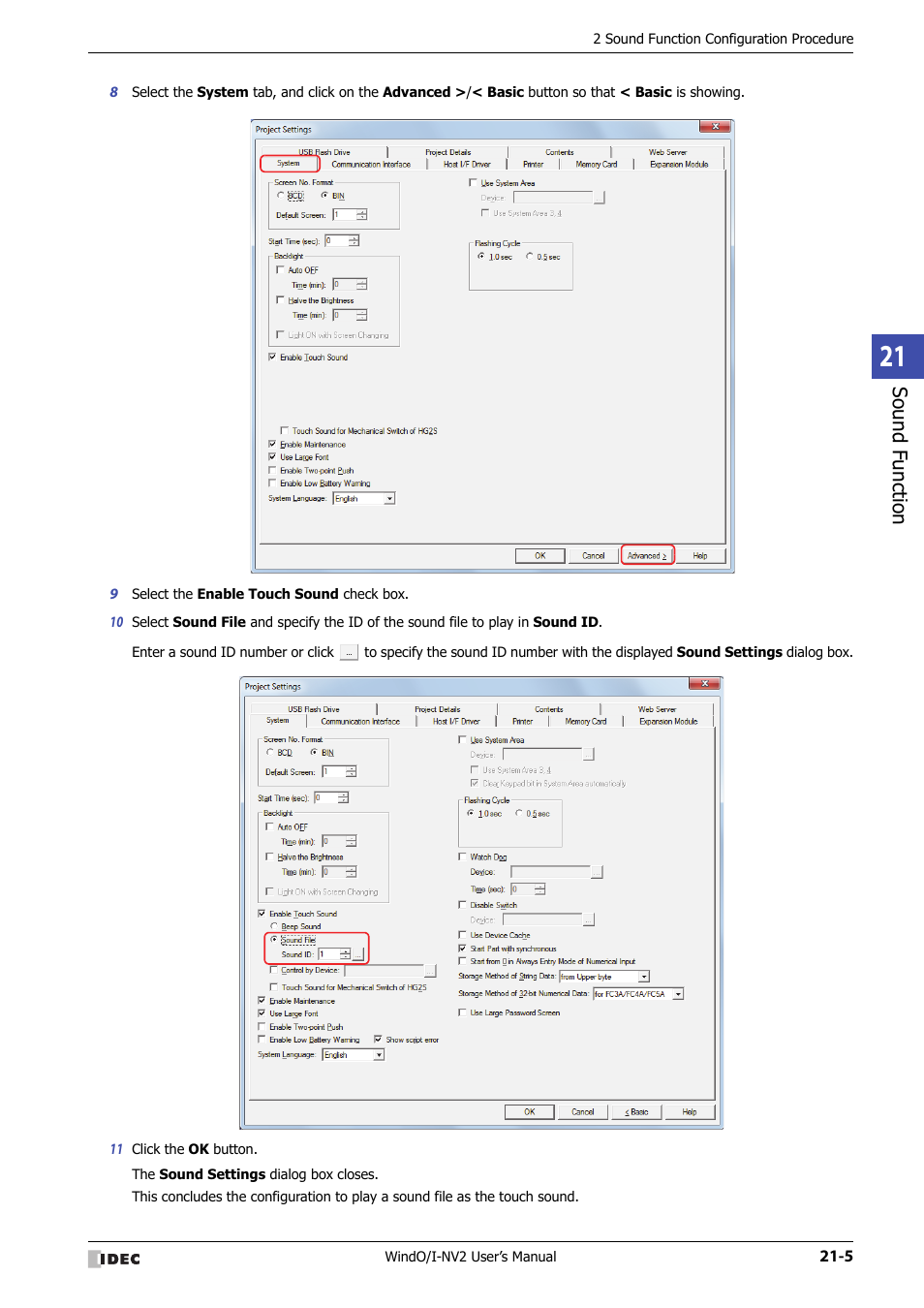 Sound f unction | IDEC High Performance Series User Manual | Page 1025 / 1448