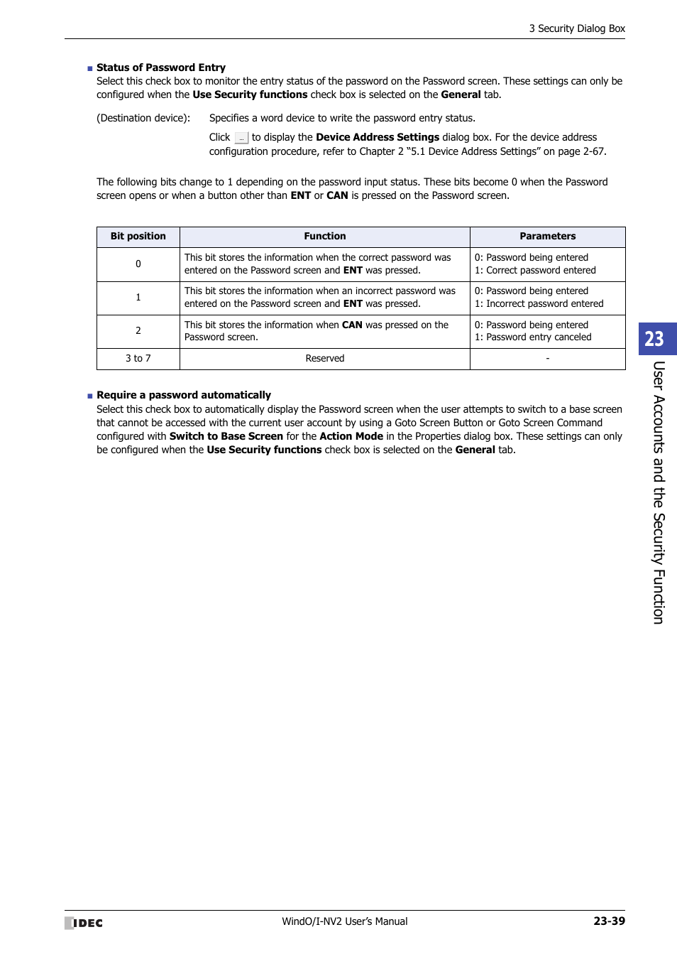 Use r ac counts and the sec urit y function | IDEC High Performance Series User Manual | Page 1089 / 1448