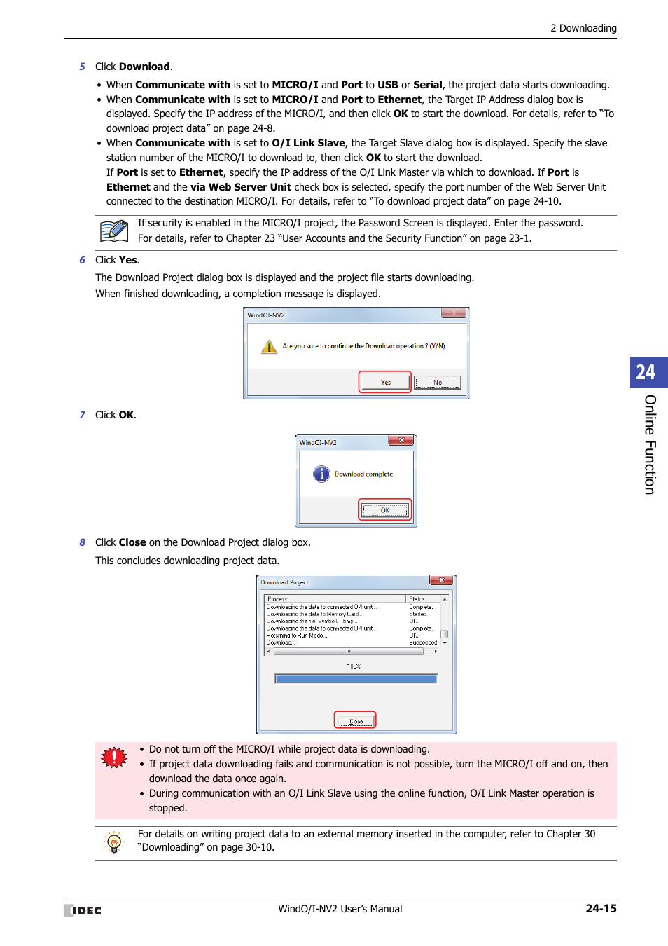 Online f unction | IDEC High Performance Series User Manual | Page 1107 / 1448