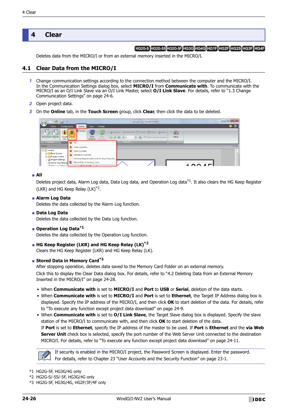 4 clear, 1 clear data from the micro/i, Clear -26 | Clear data from the micro/i -26, 4clear | IDEC High Performance Series User Manual | Page 1118 / 1448