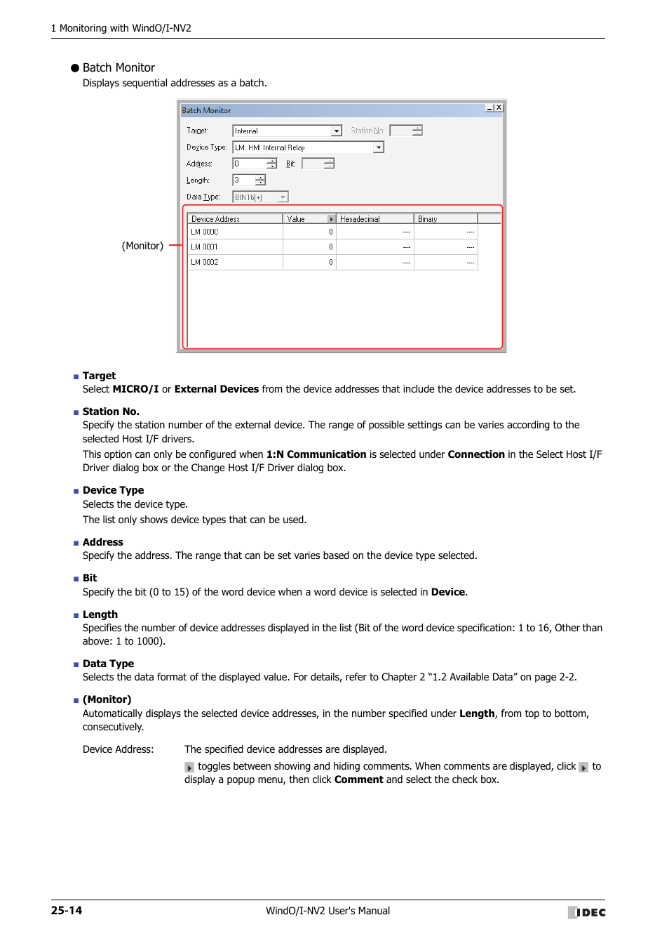 Batch monitor | IDEC High Performance Series User Manual | Page 1140 / 1448
