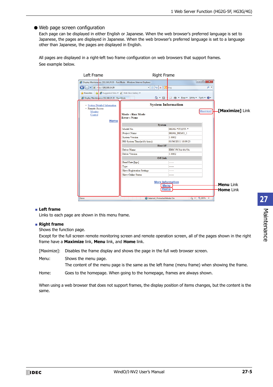 Maintenance | IDEC High Performance Series User Manual | Page 1163 / 1448