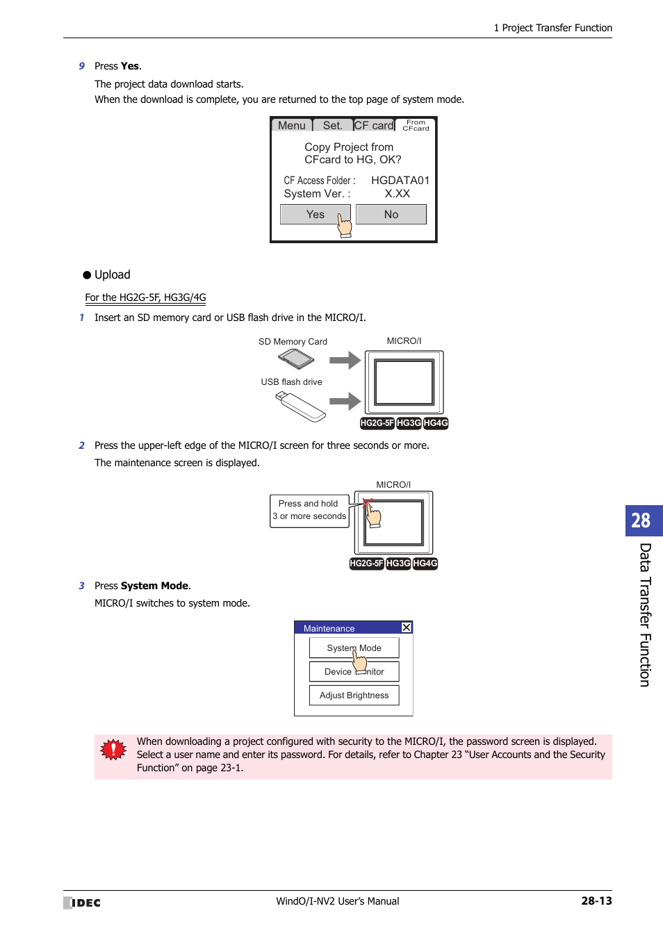 Upload, Data t ransf er func tion | IDEC High Performance Series User Manual | Page 1207 / 1448